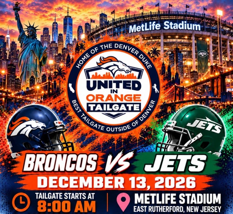 Broncos at Jets tailgate flyer